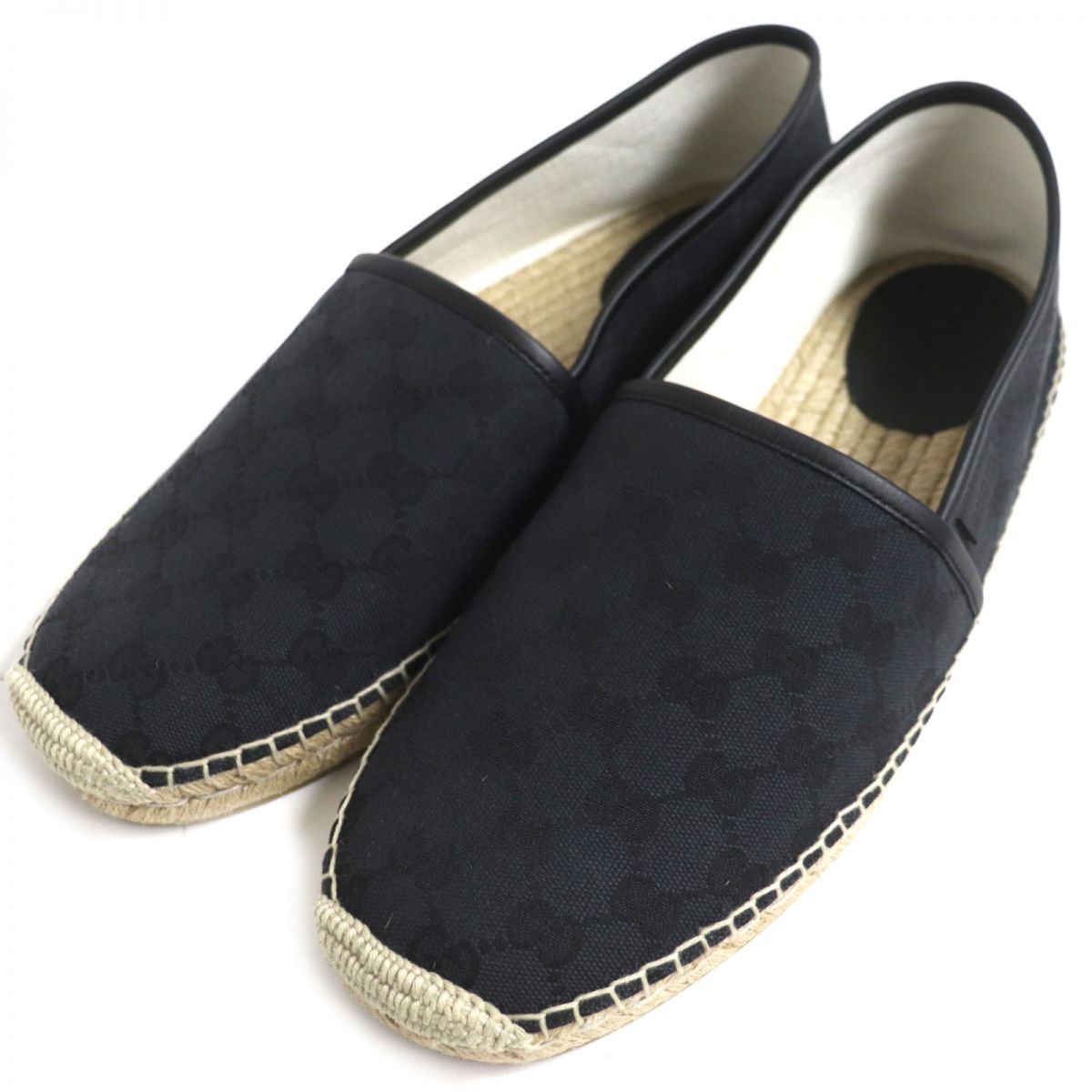 Gucci GG Canvas Leather Espadrilles Slip-On Shoes