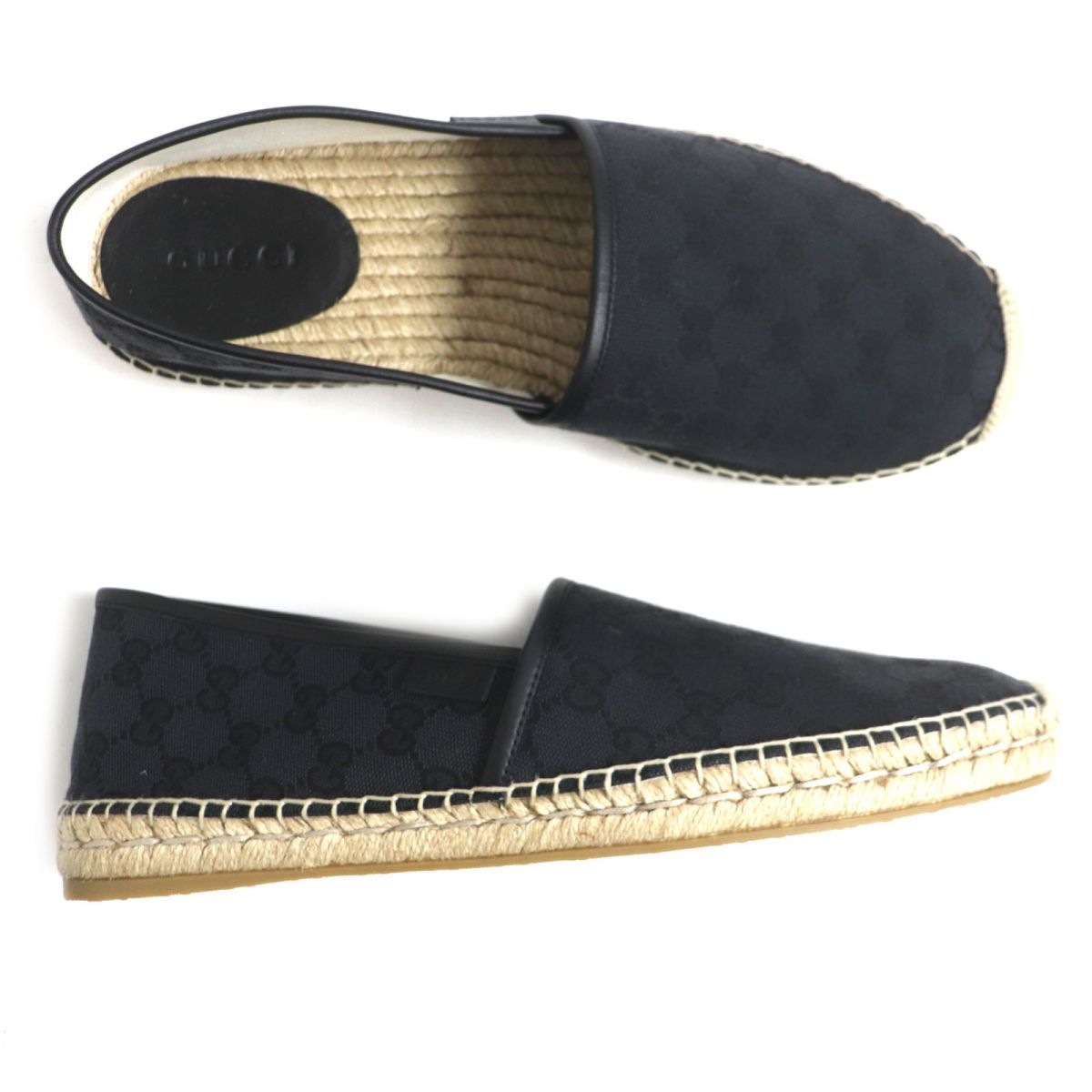 Gucci GG Canvas Leather Espadrilles Slip-On Shoes