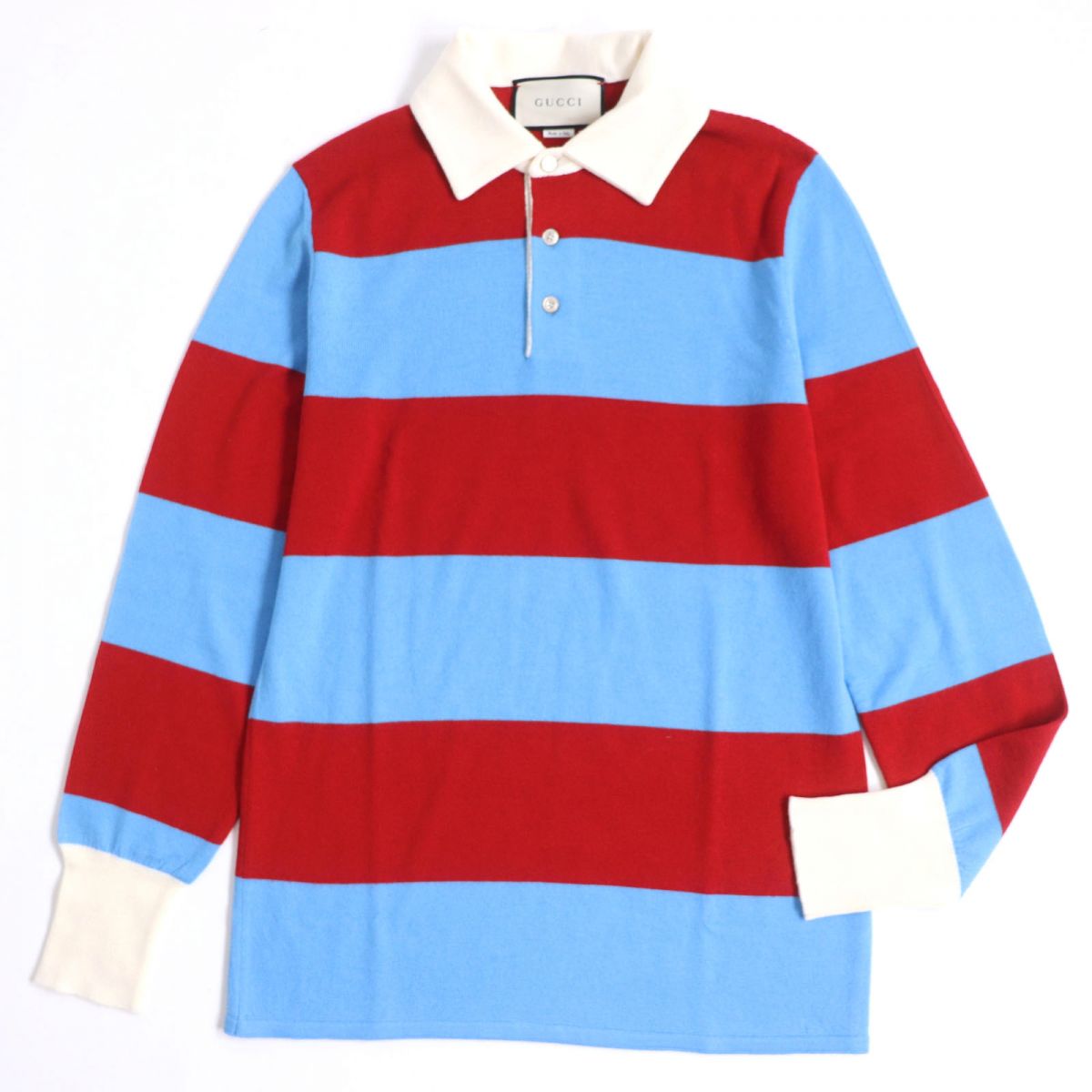 Gucci Wool Rugby Polo Shirt XS Red/Blue/White