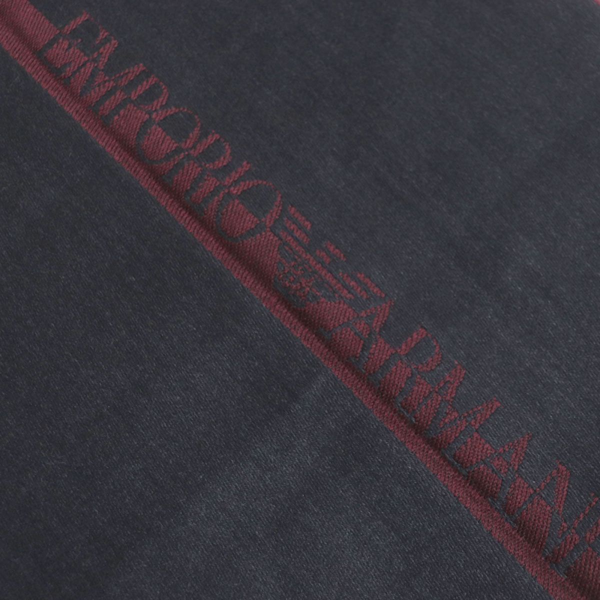 Emporio Armani Wool Scarf, Burgundy Grey, Men's