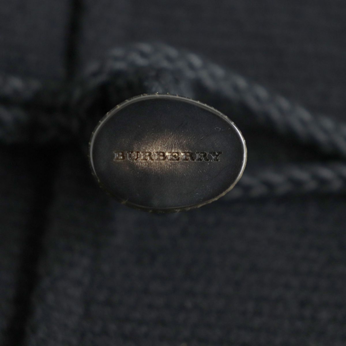 Burberry Wool Toggle Duffle Down Coat Black L