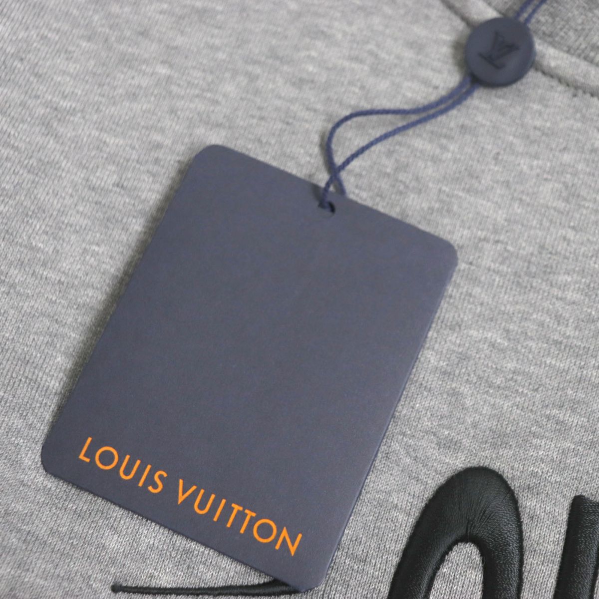 Louis Vuitton Logo Embroidery Fleece Sweatshirt Grey S