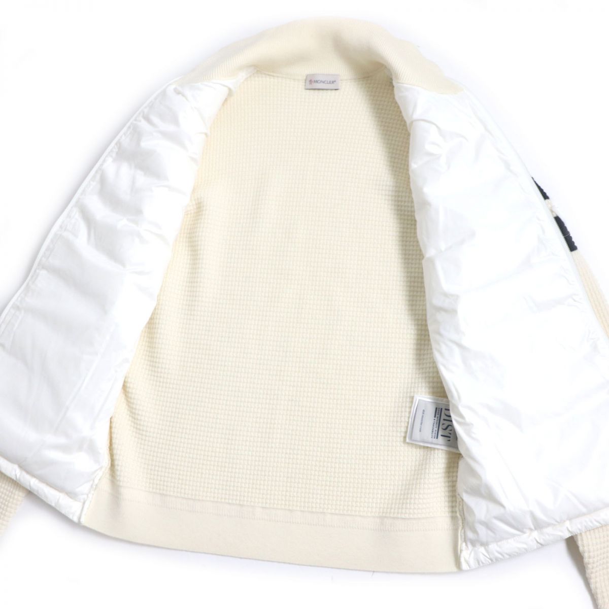 Moncler CARDIGANTRICOT Knit WZIP Down Jacket Cream S