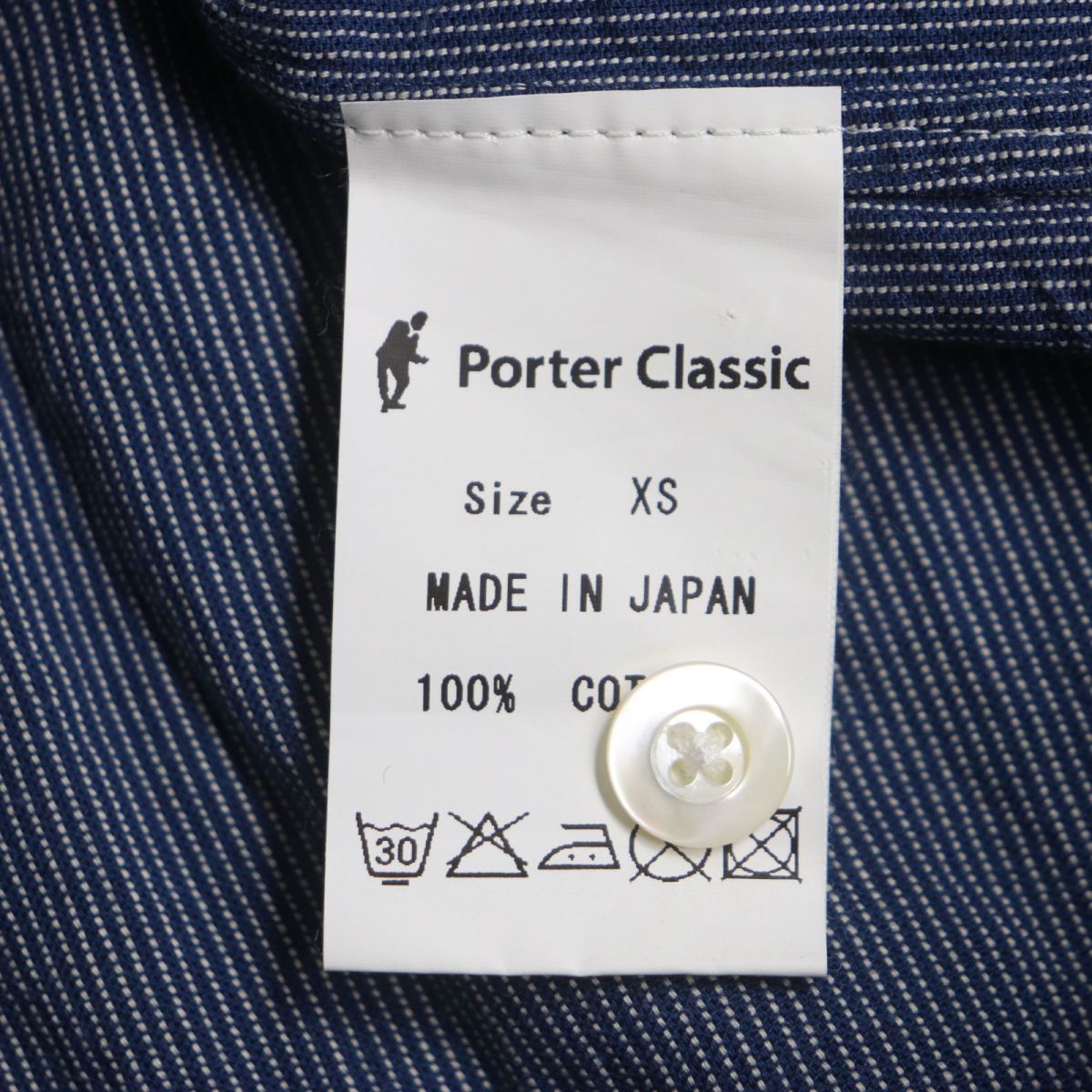 Porter Classic Stripe Indigo Shirt XS Men's