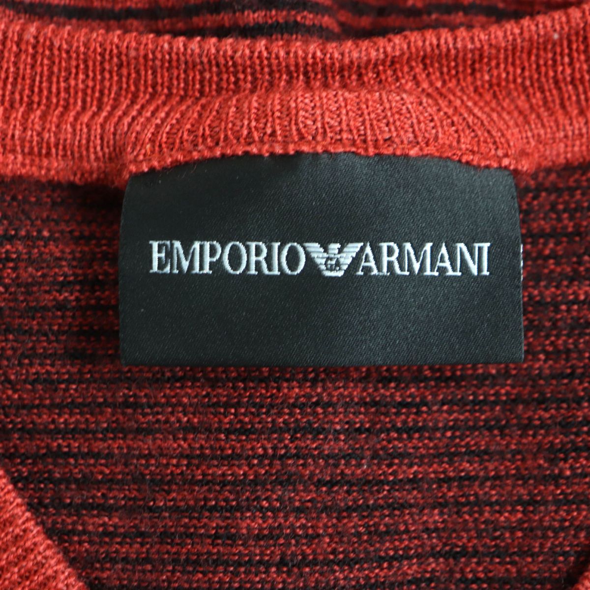 Emporio Armani Wool V-Neck Striped Sweater XXL