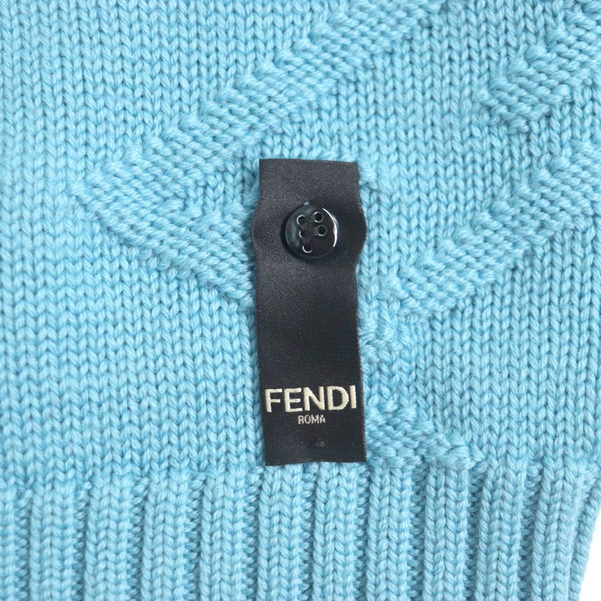 Fendi FF Logo Wool Knit Sweater Light Blue