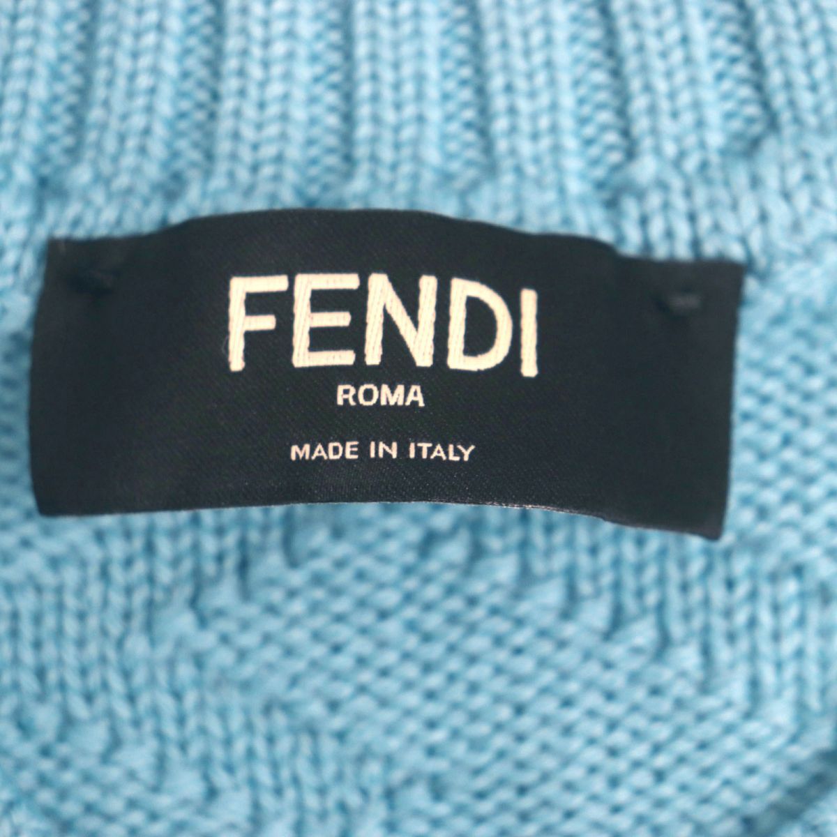 Fendi FF Logo Wool Knit Sweater Light Blue