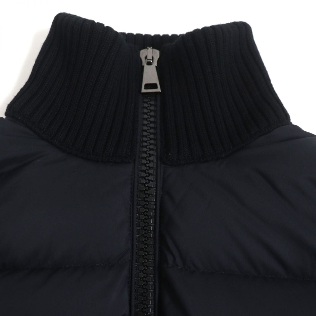 Moncler XS Cardigan Logo Patch Knit Down Jacket