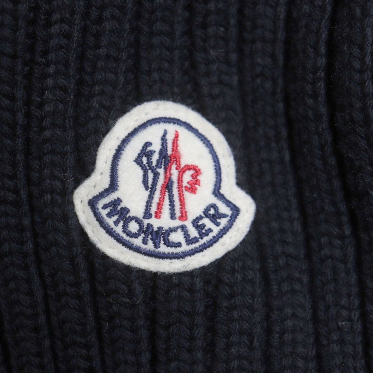 Moncler XS Cardigan Logo Patch Knit Down Jacket