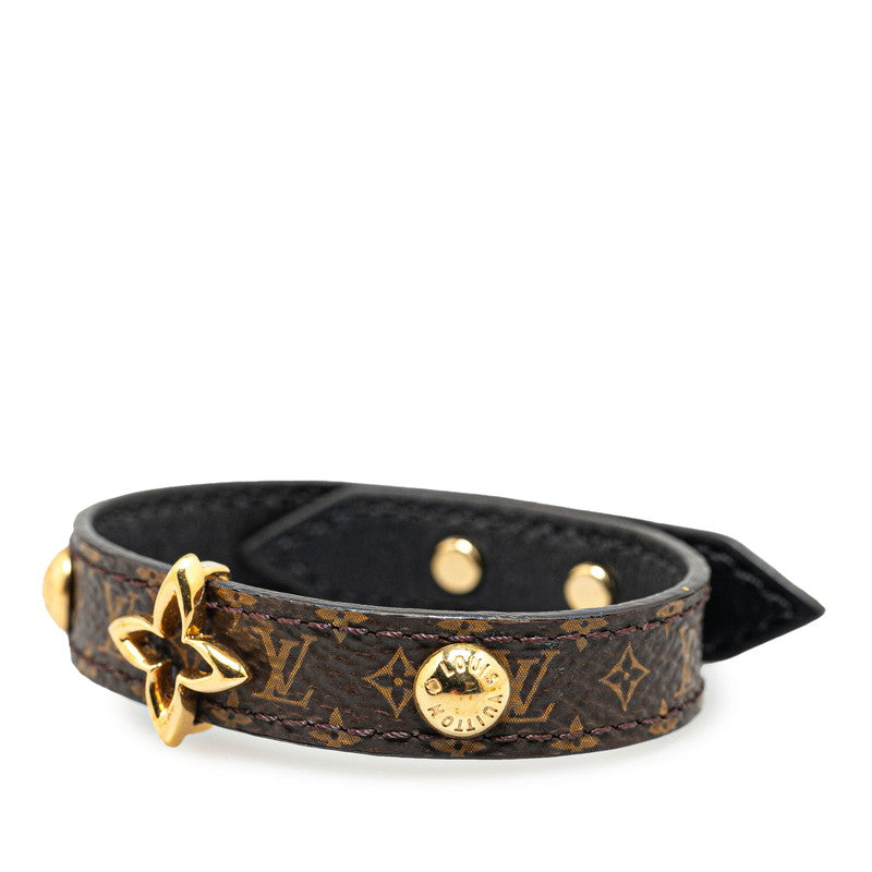 Louis Vuitton Monogram Blooming Bracelet M6534F Brown Gold PVC in Great Condition