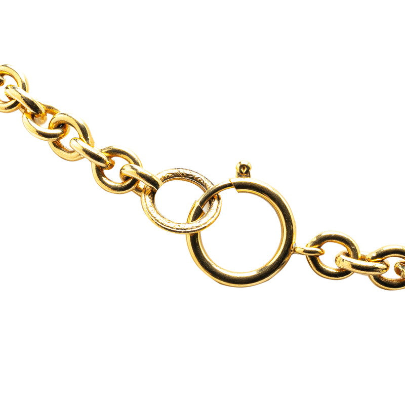 Chanel Vintage Coco Mark Matelasse Necklace Gold