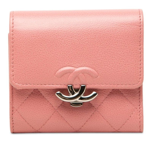 Chanel Matelasse Coco Mark Half Coco Leather Wallet