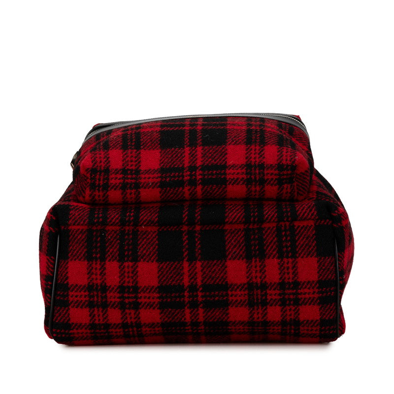 Saint Laurent Wool Leather Check City Backpack 326865