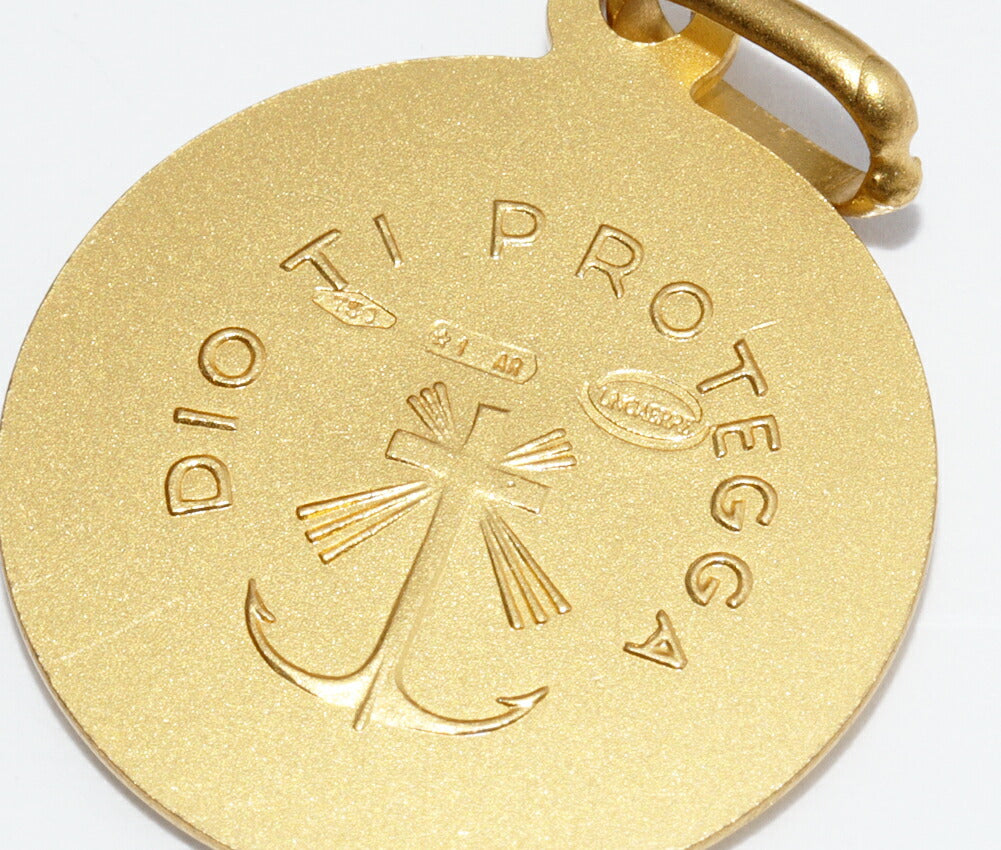 K18YG Pendant Top Christ Coin Style