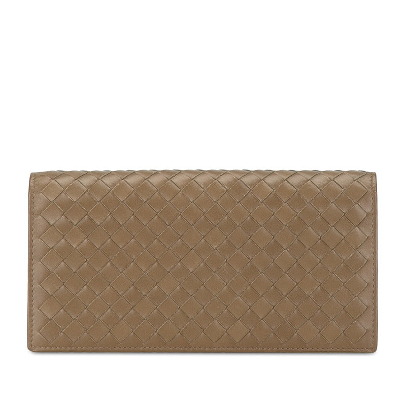 Bottega Veneta Intrecciato Leather Long Wallet in Very Good Condition