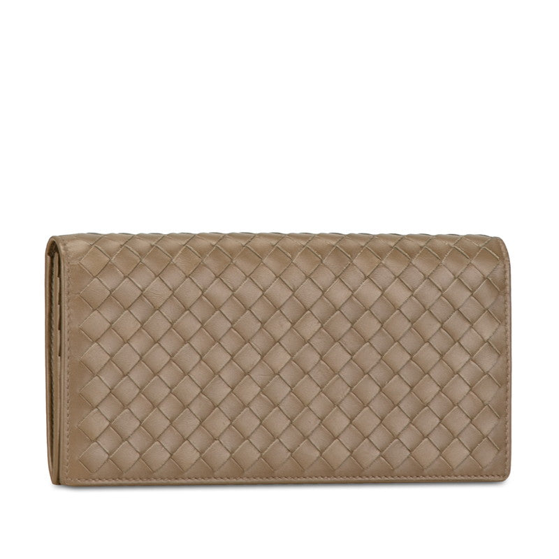 Bottega Veneta Intrecciato Leather Long Wallet in Very Good Condition