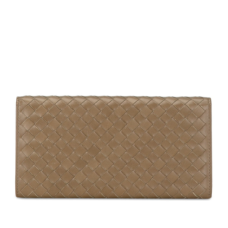 Bottega Veneta Intrecciato Leather Long Wallet in Very Good Condition