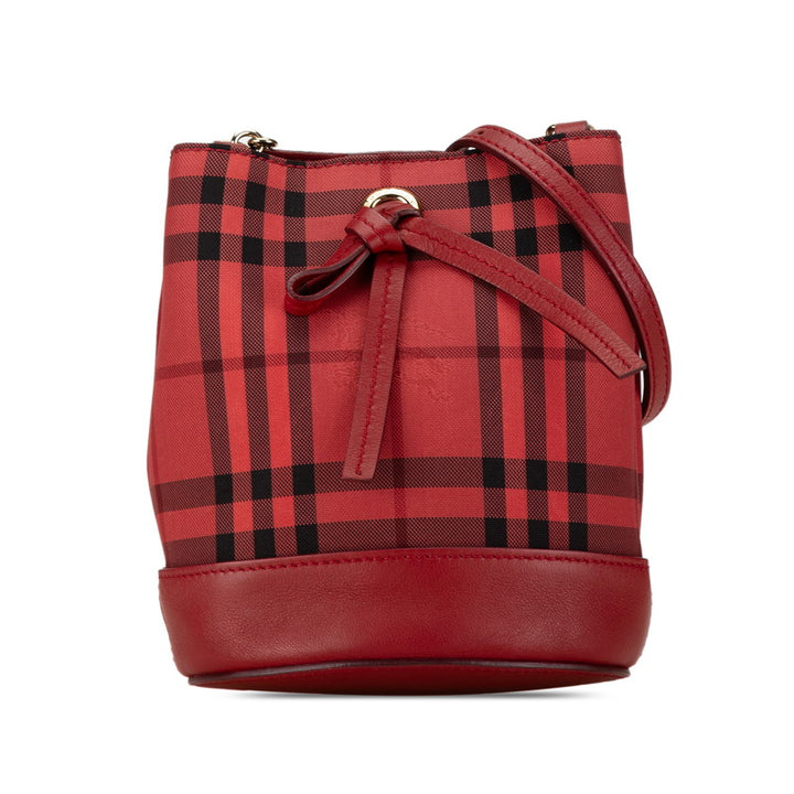 Burberry Nova Check Canvas Leather Shoulder Bag