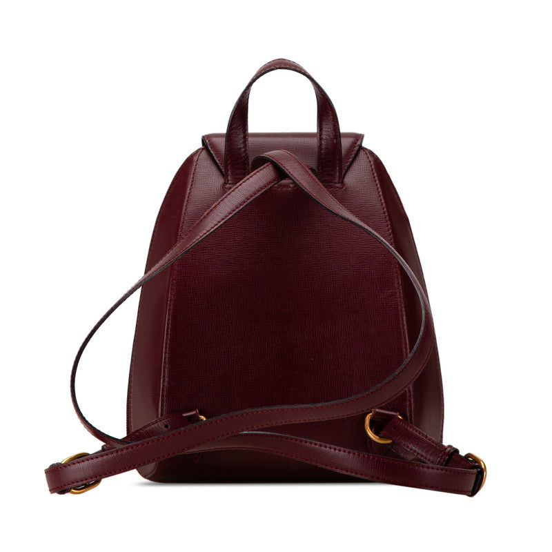 Cartier Leather Backpack Wine Red in Very Good Condition