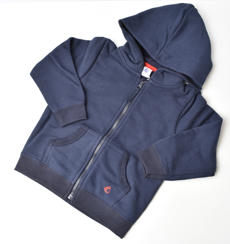 Petit Bateau Baby Unisex Navy Cotton Hoodie