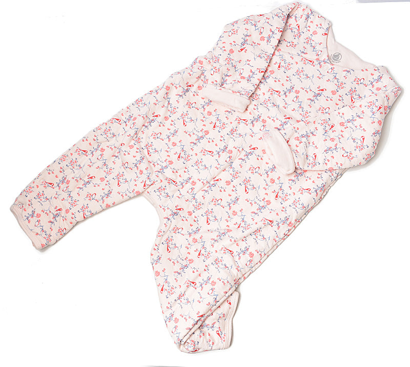 Petit Bateau Baby Long Sleeve Romper, Pink/Blue, 100% Cotton in Pristine Condition