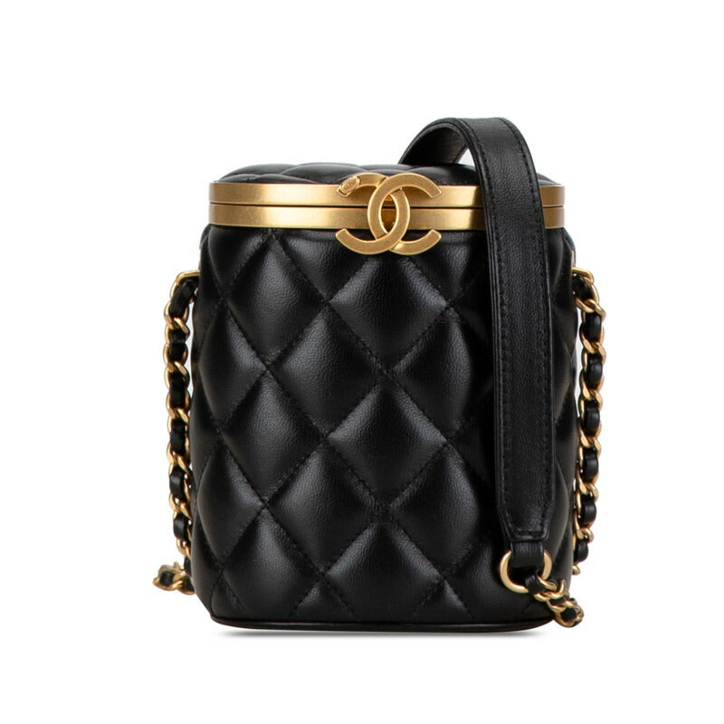 Chanel Matelasse Coco Mark Shoulder Bag Black