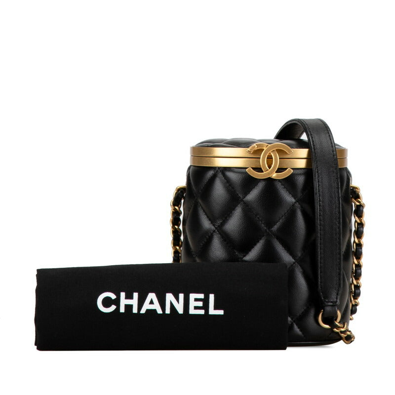 Chanel Matelasse Coco Mark Shoulder Bag Black