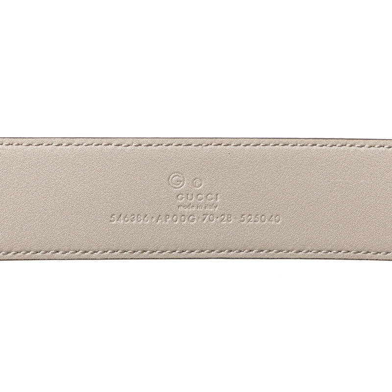 Gucci Interlocking G Leather Belt Light Gray