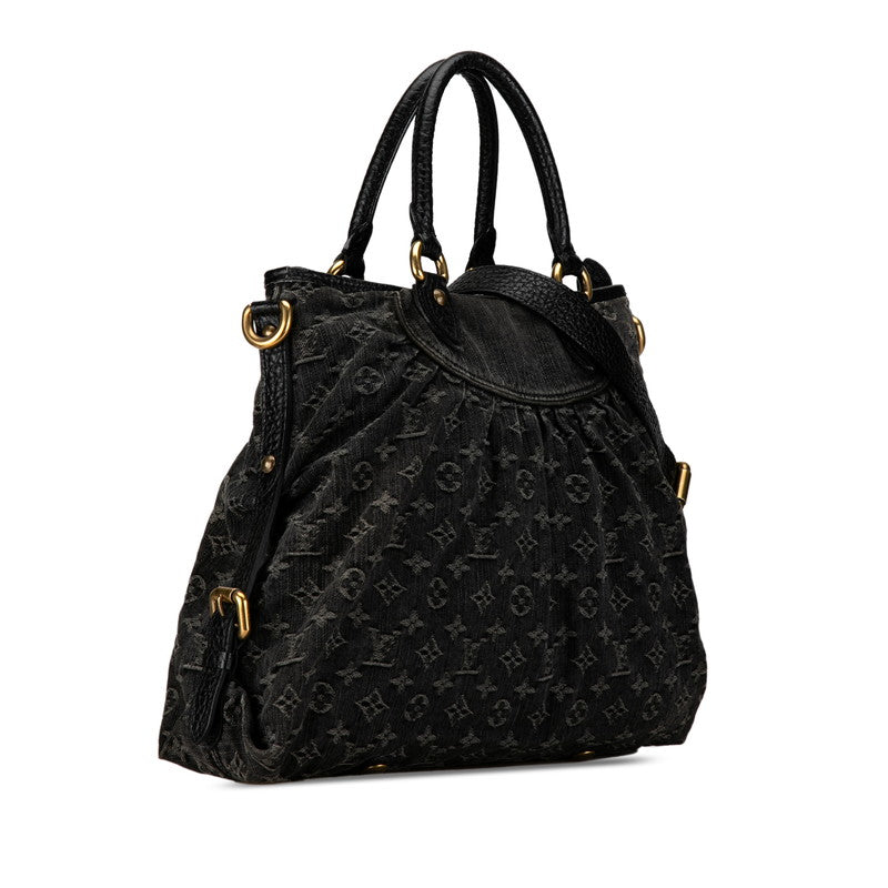 Louis Vuitton Monogram Denim Neo Cabby GM Handbag 2WAY M95352 Black Canvas Leather in Good Condition