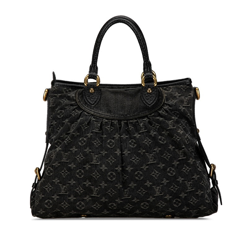 Louis Vuitton Monogram Denim Neo Cabby GM Handbag 2WAY M95352 Black Canvas Leather in Good Condition