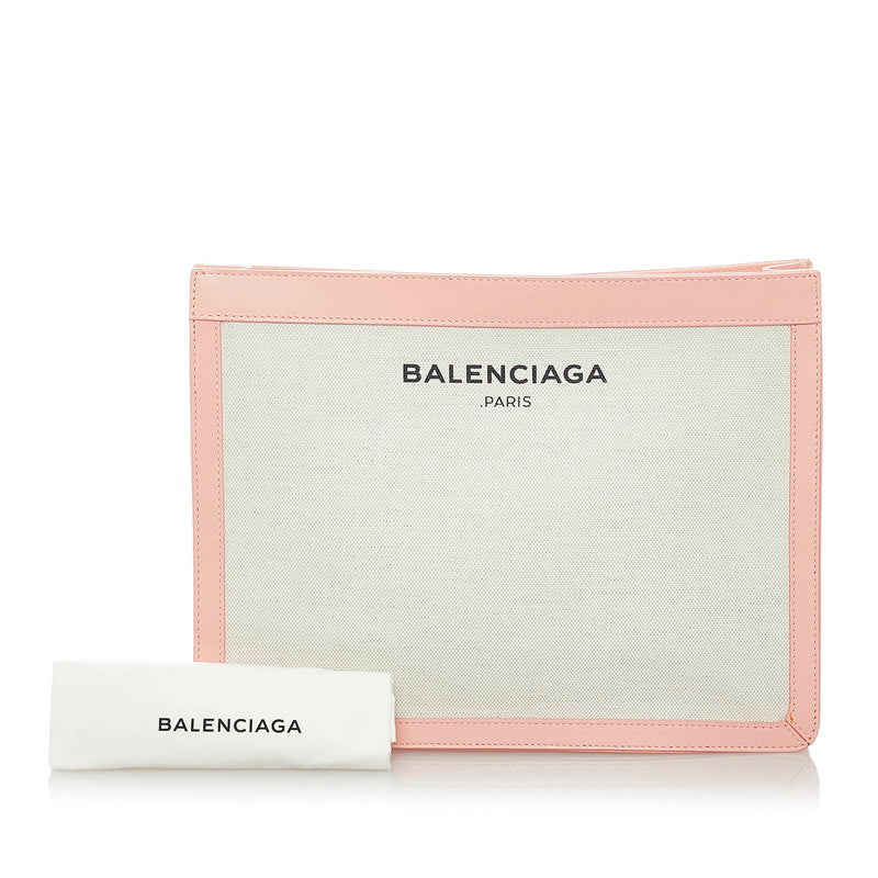 Balenciaga Canvas Leather Clutch Bag 410119