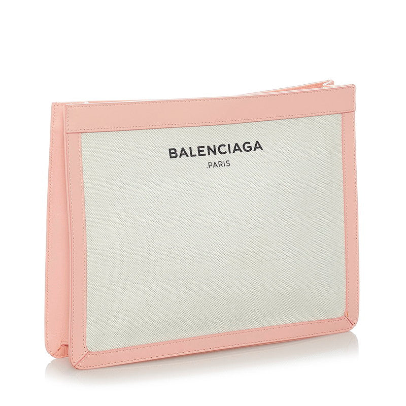 Balenciaga Canvas Leather Clutch Bag 410119