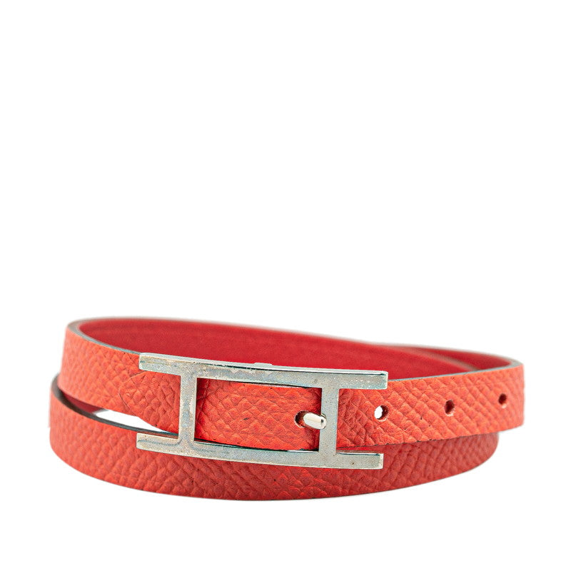 Hermes Double Tour Bracelet Pink Epsom Leather