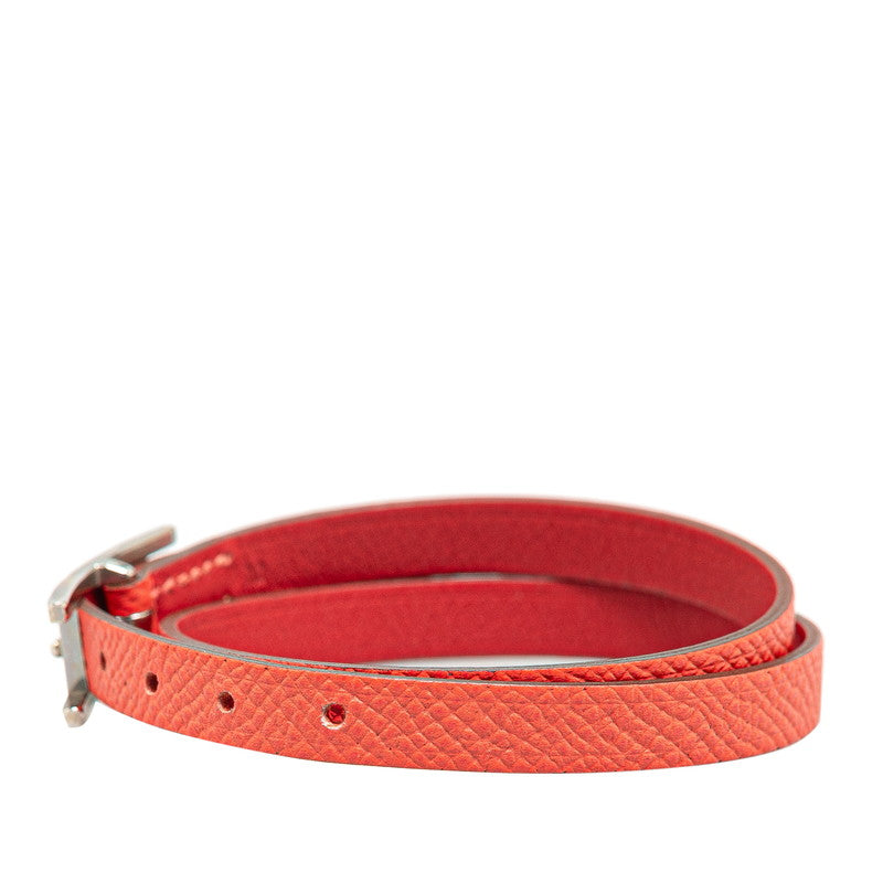 Hermes Double Tour Bracelet Pink Epsom Leather