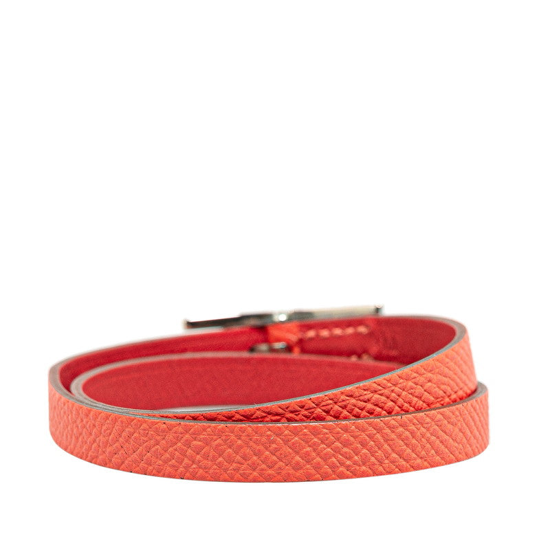 Hermes Double Tour Bracelet Pink Epsom Leather