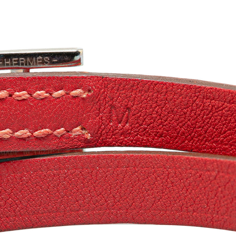 Hermes Double Tour Bracelet Pink Epsom Leather