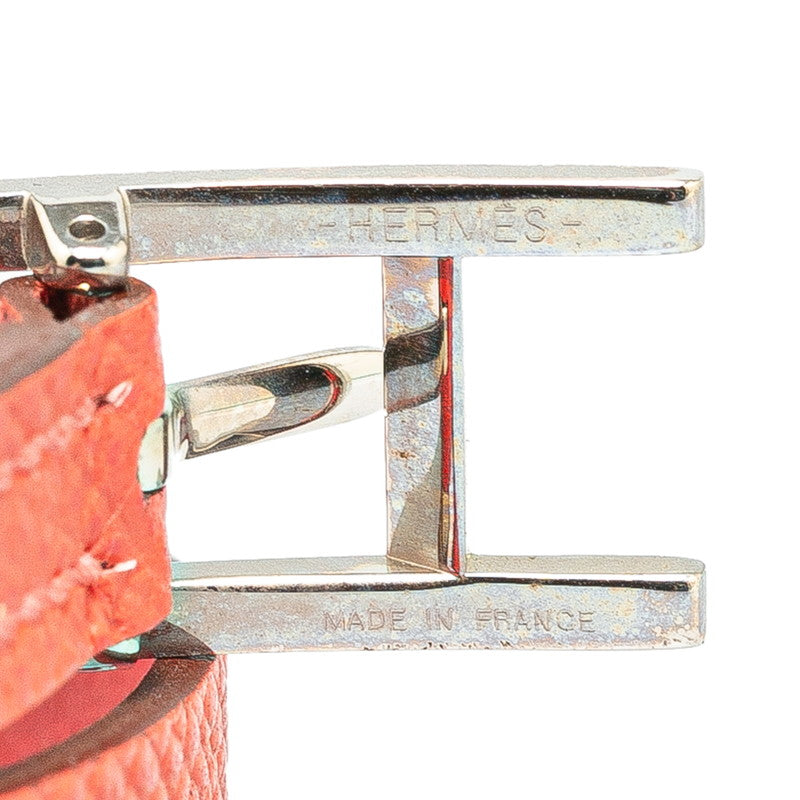 Hermes Double Tour Bracelet Pink Epsom Leather