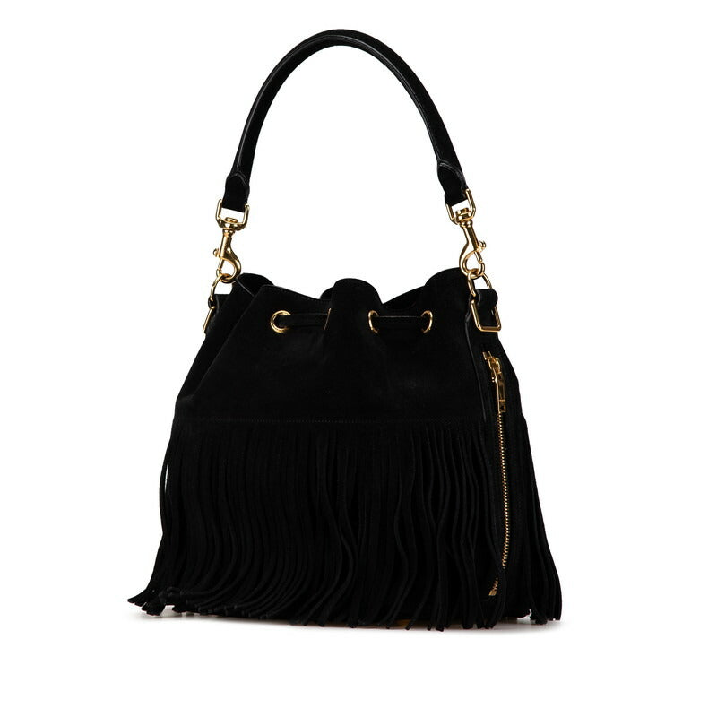 Yves Saint Laurent Suede Emmanuel Fringe Handbag