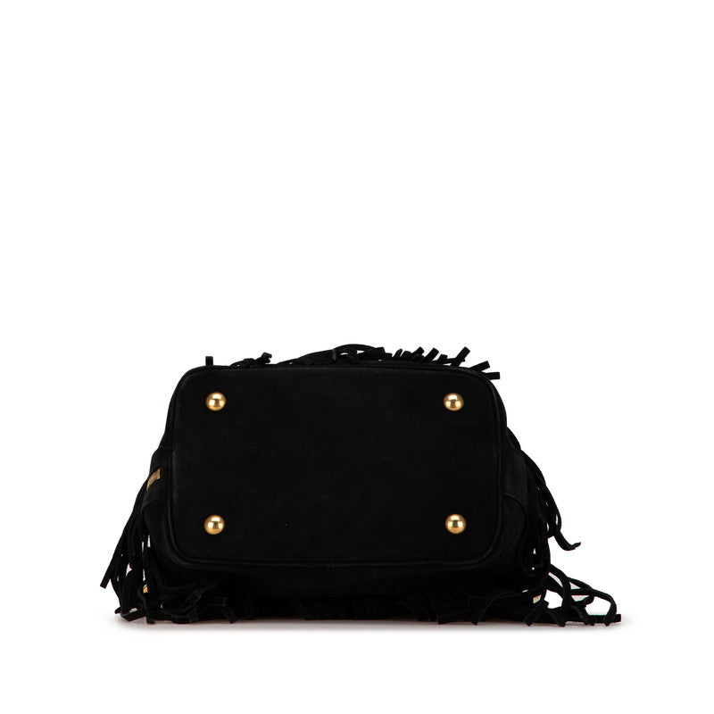 Yves Saint Laurent Suede Emmanuel Fringe Handbag