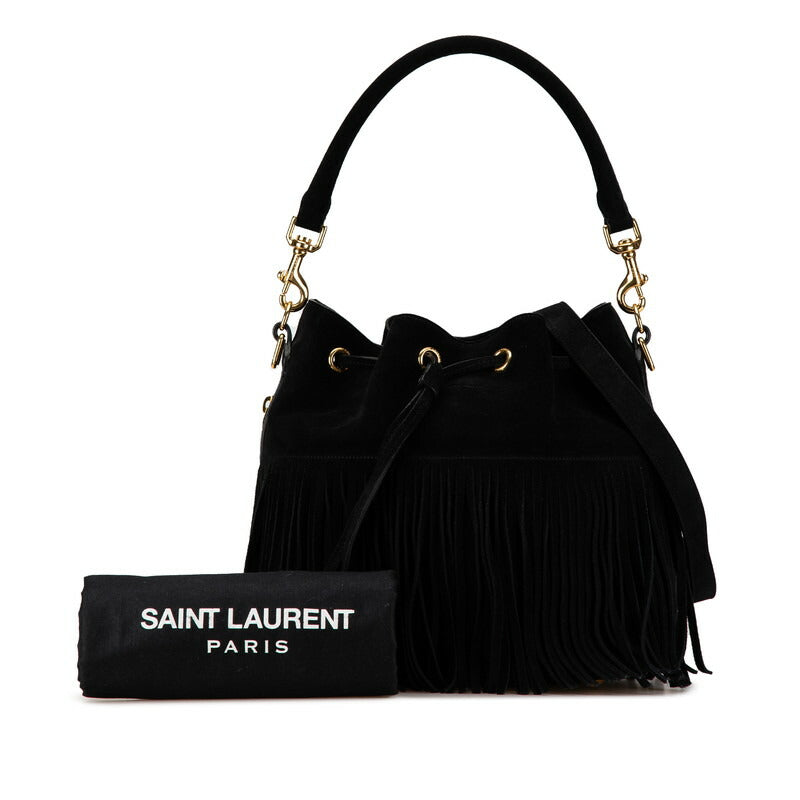 Yves Saint Laurent Suede Emmanuel Fringe Handbag