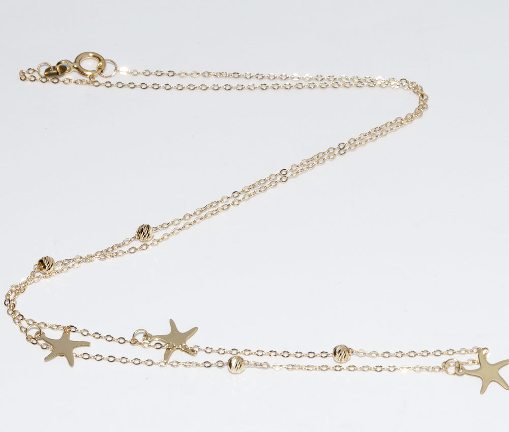 K18YG Starfish Pendant Necklace