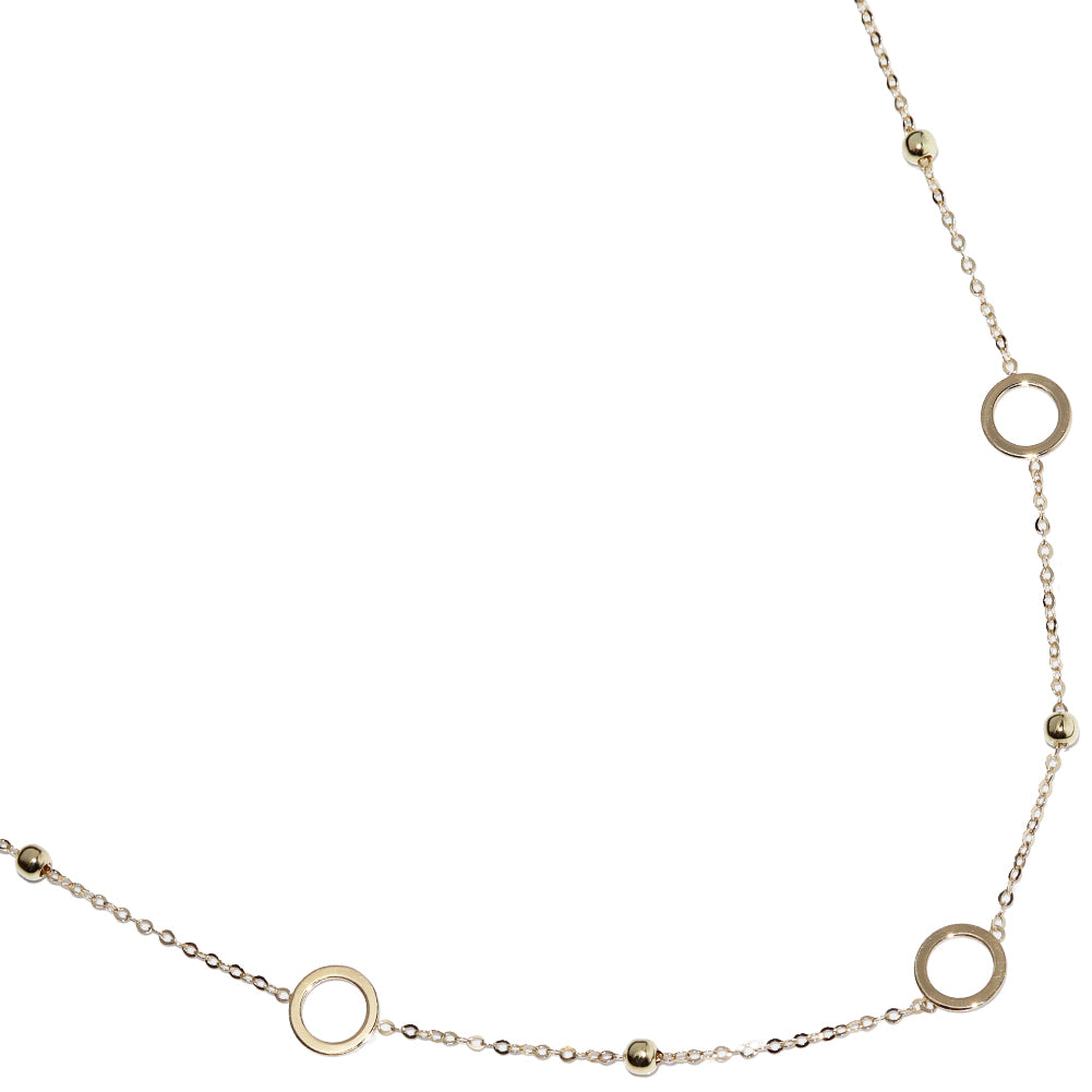 K18YG Yellow Gold Circle Ball Necklace in Pristine Condition