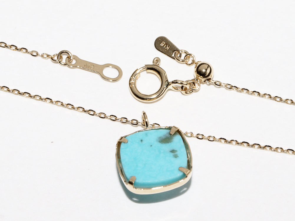 K18YG Turquoise Quartz Pendant Necklace