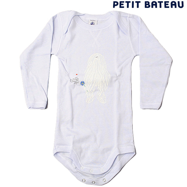 Petit Bateau Baby Boys Yeti Print Long Sleeve Bodysuit in Pristine Condition