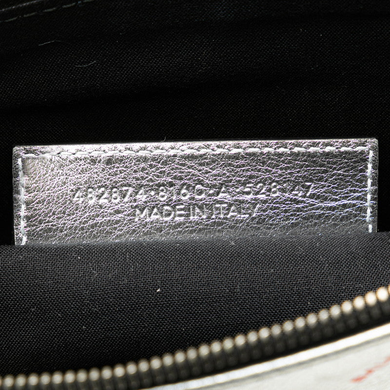 Balenciaga Leather Logo Print Clutch Bag