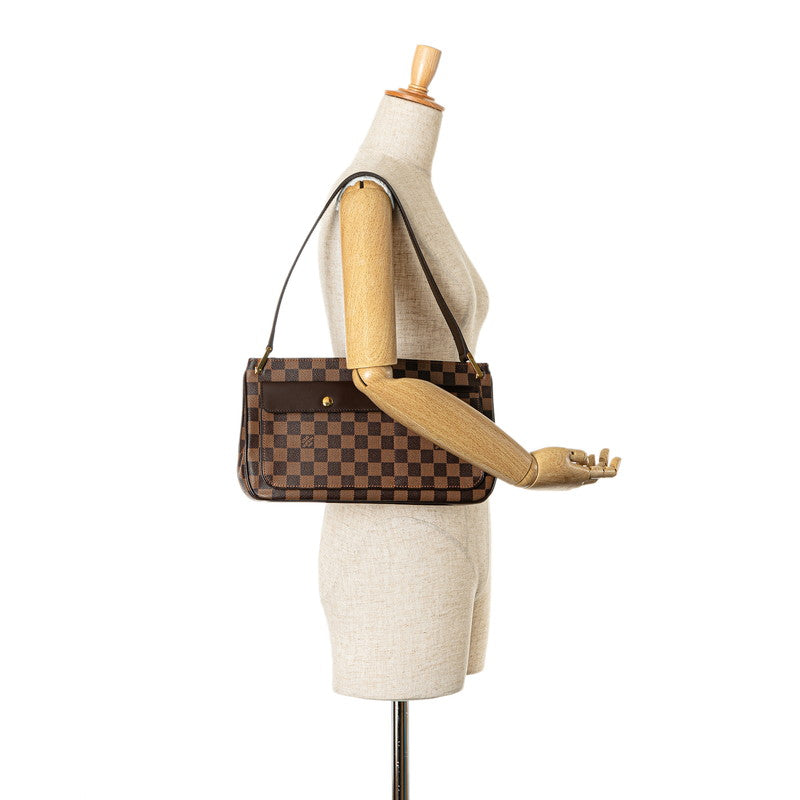 Louis Vuitton Damier Aubagne Shoulder Bag N51129 Brown PVC Leather in Very Good Condition