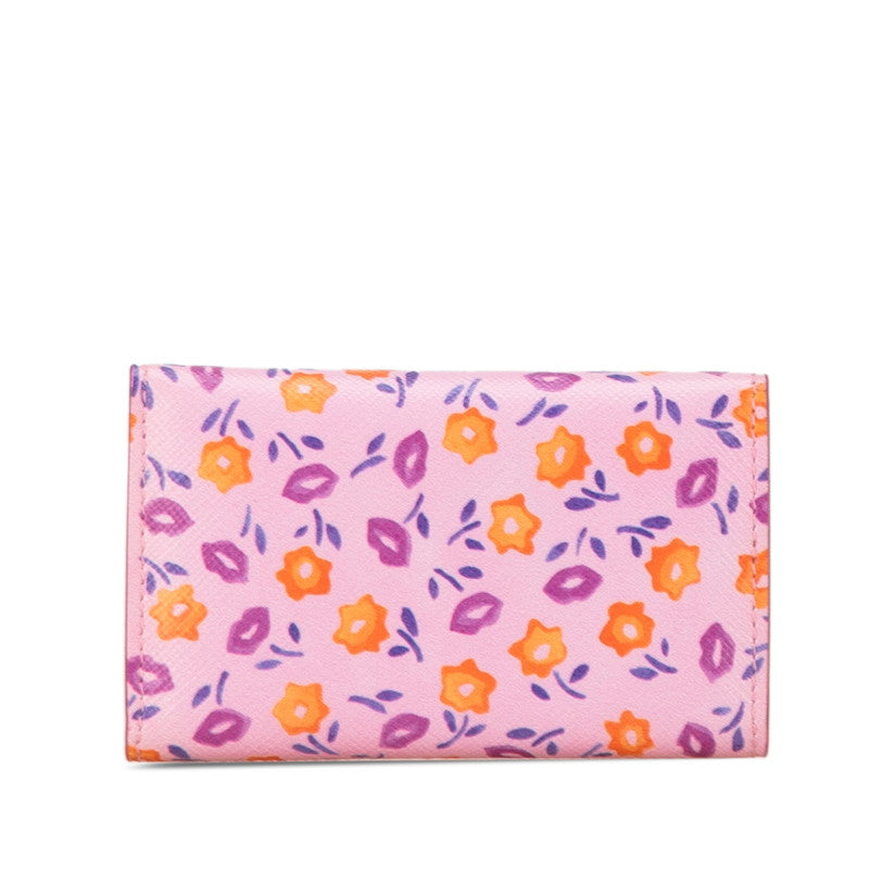 Prada Leather Flower Motif 6 Key Case 1PG222