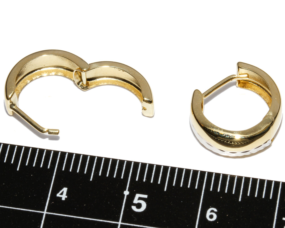 K18YG K18WG Hoop Earrings