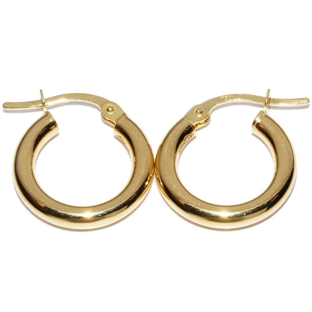 K18YG Yellow Gold Hoop Earrings in Pristine Condition