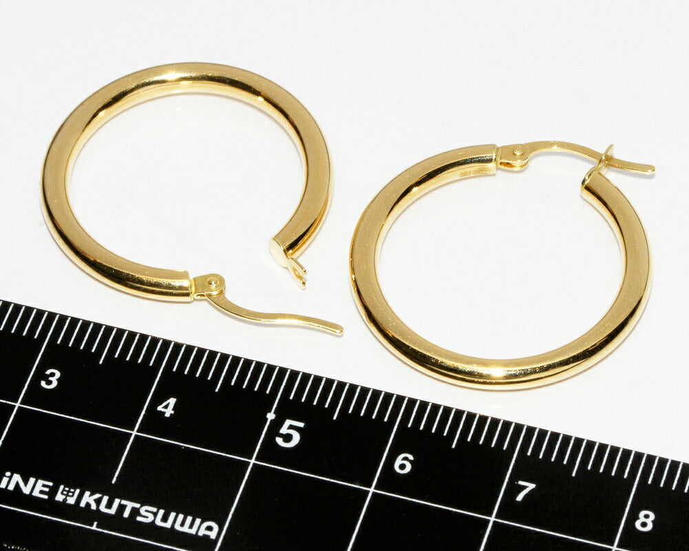 K18YG Yellow Gold Hoop Earrings